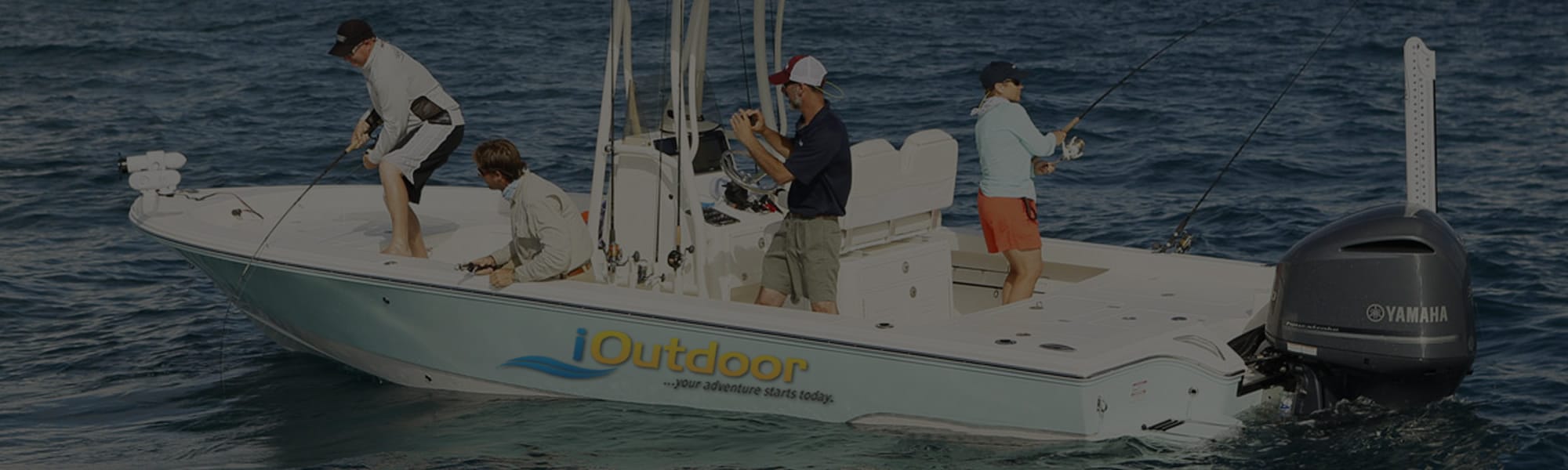 Anglers fishing from an iOutdoor flats boat